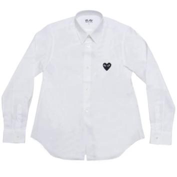 【PLAY COMME des GARCONS】SHIRT RED EMBLEM BLACK HEART【WHT/BLK】