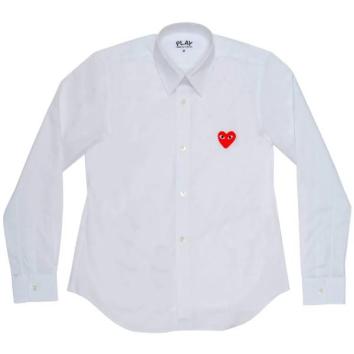 【PLAY COMME des GARCONS】SHIRT RED EMBLEM RED HEART【WHT/RED】