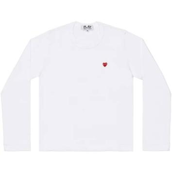 【PLAY COMME des GARCONS】L/S T-SHIRT SMALL RED EMBLEM【WHT】