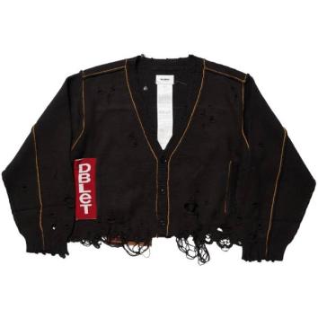 【doublet/ダブレット】RECYCLE DENIM YARN CARDIGAN【BLK】