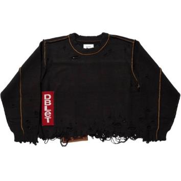 【doublet/ダブレット】RECYCLE DENIM YARN PULLOVER【BLK】