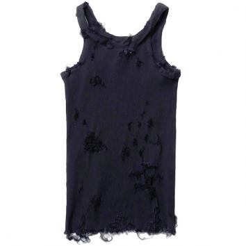 【doublet/ダブレット】DESTROYED TANK TOP【BLK】