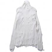 【doublet/ダブレット】DESTROYED TURTLENECK PULLOVER【WHT】