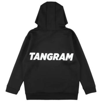 【TANGRAM-タングラム】SLANT LOGO DOUBLE KNIT HOODIE【BLK】