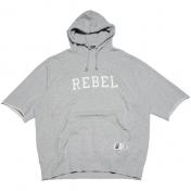 【UNDERCOVER-アンダーカバー】ミニウラケ袖カットオフフーディー REBEL PATCH【T.GRAY】