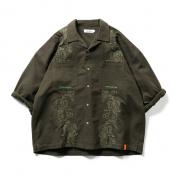 【TIGHTBOOTHPRODUCTION-タイトブースプロダクション】 POPPY ROLL UP SHIRT【OLIVE】