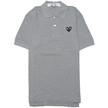 【PLAY COMME des GARCONS】POLO SHIRT BLACK EMBLEM BLACK HEART【GRY】