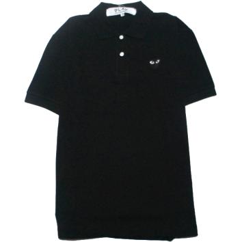 【PLAY COMME des GARCONS】POLO SHIRT BLACK EMBLEM BLACK HEART【BLK】