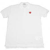 【PLAY COMME des GARCONS】POLO SHIRT RED EMBLEM RED HEART【WHT】