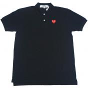 【PLAY COMME des GARCONS】POLO SHIRT RED EMBLEM RED HEART【BLK】