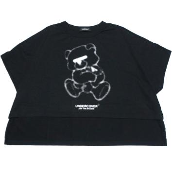 【UNDERCOVER-アンダーカバー】【Lady's】前ショートワイドTEE HAZE BEAR【BLK】