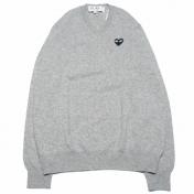 【PLAY COMME des GARCONS】PLAY V-NECK PULLOVER BLACK HEART【L.GRAY】