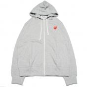【PLAY COMME des GARCONS】PLAY ZIP HOODED SWEATSHIRT RED HEART【GRAY】