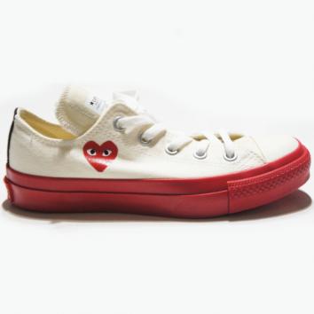 【PLAY COMME des GARCONS】PLAY×CONVERSE CHUCK TAYLOR RED SOLE LOW【WHT】