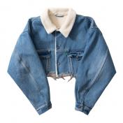 【doublet/ダブレット】RECYCLE DENIM CUT-OFF BOA JACKET
