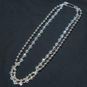 【TheSoloist-ソロイスト】single glass beads with ball chain neck lace.【WHT】