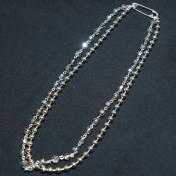 【TheSoloist-ソロイスト】single glass beads with ball chain neck lace.【BLK】