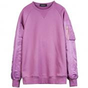 【PHENOMENON-フェノメノン】MA-1 Sleeve Crewneck Sweat Shirt【Lilac】