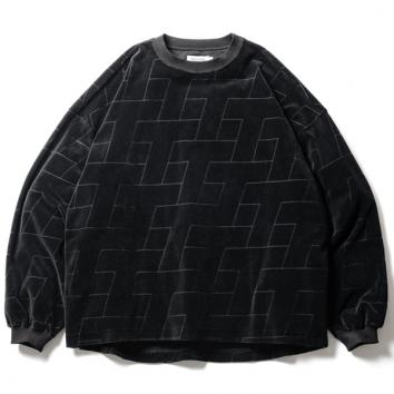【TIGHTBOOTHPRODUCTION-タイトブースプロダクション】T VELOUR LONG SLEEVE【BLK】