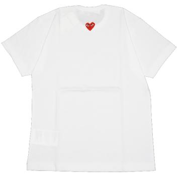 PLAY COMME des GARCONS】 T-SHIRT RED EMBLEM BACK RED HEART【WHT】