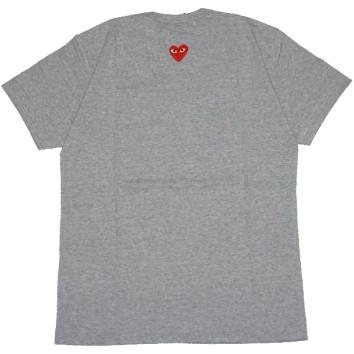 【PLAY COMME des GARCONS】 T-SHIRT RED EMBLEM BACK RED HEART【GRY】