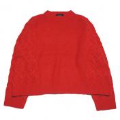 【UNUSED - アンユーズド】Cable Hand Knit【RED】