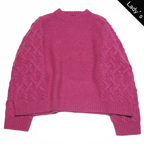 【UNUSED - アンユーズド】Lady's Cable Hand Knit【PRPL】
