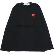 【PLAY COMME des GARCONS】PLAY　胸ワンポイントHEARTロゴ L/S T-SHIRT【BLK】