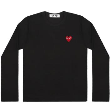 【PLAY COMME des GARCONS】PLAY　胸ワンポイントHEARTロゴ L/S T-SHIRT【BLK】