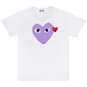 【PLAY COMME des GARCONS】T-SHIRT RED EMBLEM RED HEART【PURPLE】