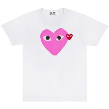 【PLAY COMME des GARCONS】T-SHIRT RED EMBLEM RED HEART【PINK】