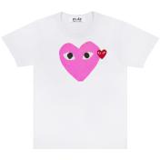 【PLAY COMME des GARCONS】T-SHIRT RED EMBLEM RED HEART【PINK】