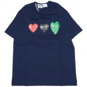 【PLAY COMME des GARCONS】PLAY 3 LOGO T-SHIRT【NAVY】