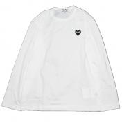 【PLAY COMME des GARCONS】PLAY　胸ワンポイント BLACK HEARTロゴ L/S T-SHIRT【WHT】