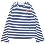 【PLAY COMME des GARCONS】L/S T-SHIRT RED EMBLEM RED HEART ボーダー柄【NAVY】