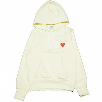 【PLAY COMME des GARCONS】【WOMEN】HOODED SWEATSHIRT RED HEART【IVORY】