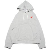 【PLAY COMME des GARCONS】【MEN】HOODED SWEATSHIRT RED HEART【GRY】
