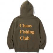 【Chaos Fishing Club-カオスフィッシングクラブ】PUFF LOGO HOODIE【OLIVE】