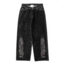 【doublet/ダブレット】FLOCKED DENIM EMBROIDERED PANTS【BLK】