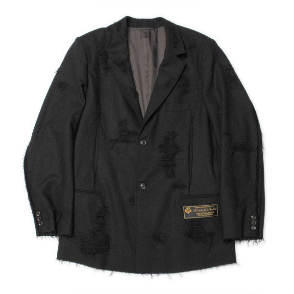 【doublet/ダブレット】RECYCLE WOOL DAMAGED JACKET【BLK】