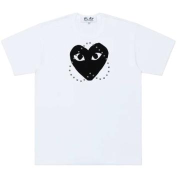 【PLAY COMME des GARCONS】T-SHIRT LOGO STUD STUD PRINT BLACK HEART