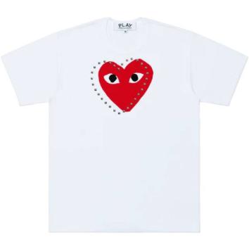 【PLAY COMME des GARCONS】T-SHIRT LOGO STUD STUD PRINT RED HEART