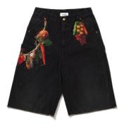 【doublet/ダブレット】VEGETABLE EMBROIDERY CUT-OFF PANTS【BLK】