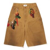 【doublet/ダブレット】VEGETABLE EMBROIDERY CUT-OFF PANTS【BEG】