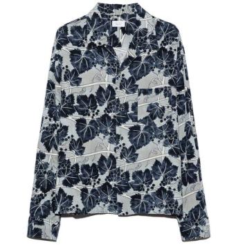 【UNUSED-アンユーズド】Long sleeve print shirt【GRY】