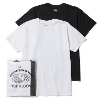 【UNUSED-アンユーズド】UNUSED×FRUIT OF THE LOOM 2PACK TEE【WHT×BLK】