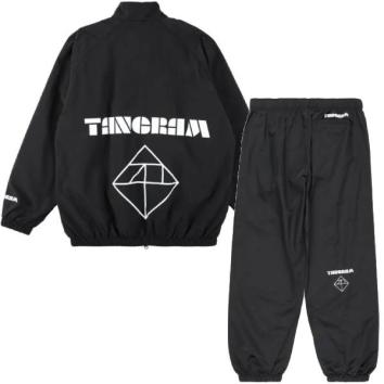 【TANGRAM-タングラム】LINE PUZZLE LOGO NYLON TRAINING JACKET&PANTS【BLK】