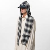 【KAMIYA-カミヤ】Hooded Checked Stole