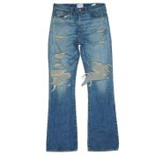 【KAMIYA-カミヤ】Distressed Slim Boots Cut Jeans