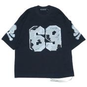 【mastermind JAPAN-マスターマインド ジャパン】"69" DISTRESSED PATCH HALF SLEEVE TEE